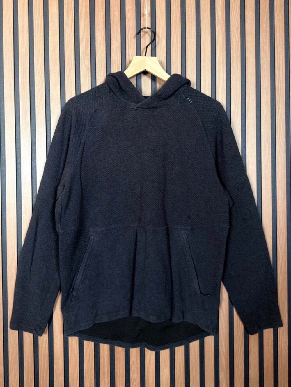 Lululemon At Ease Hoodie Large Mens Textured Double Knit Pullover Pocket Zip